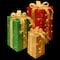 Set of 3 Sisal Gift Box, Clear Mini Lights